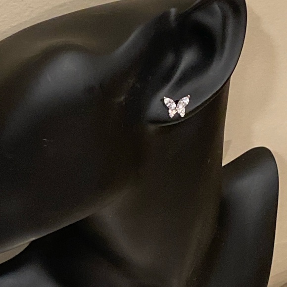 Giani Bernini Cubic Zirconia Butterfly Stud Sterling Silver Earrings - Picture 1 of 10